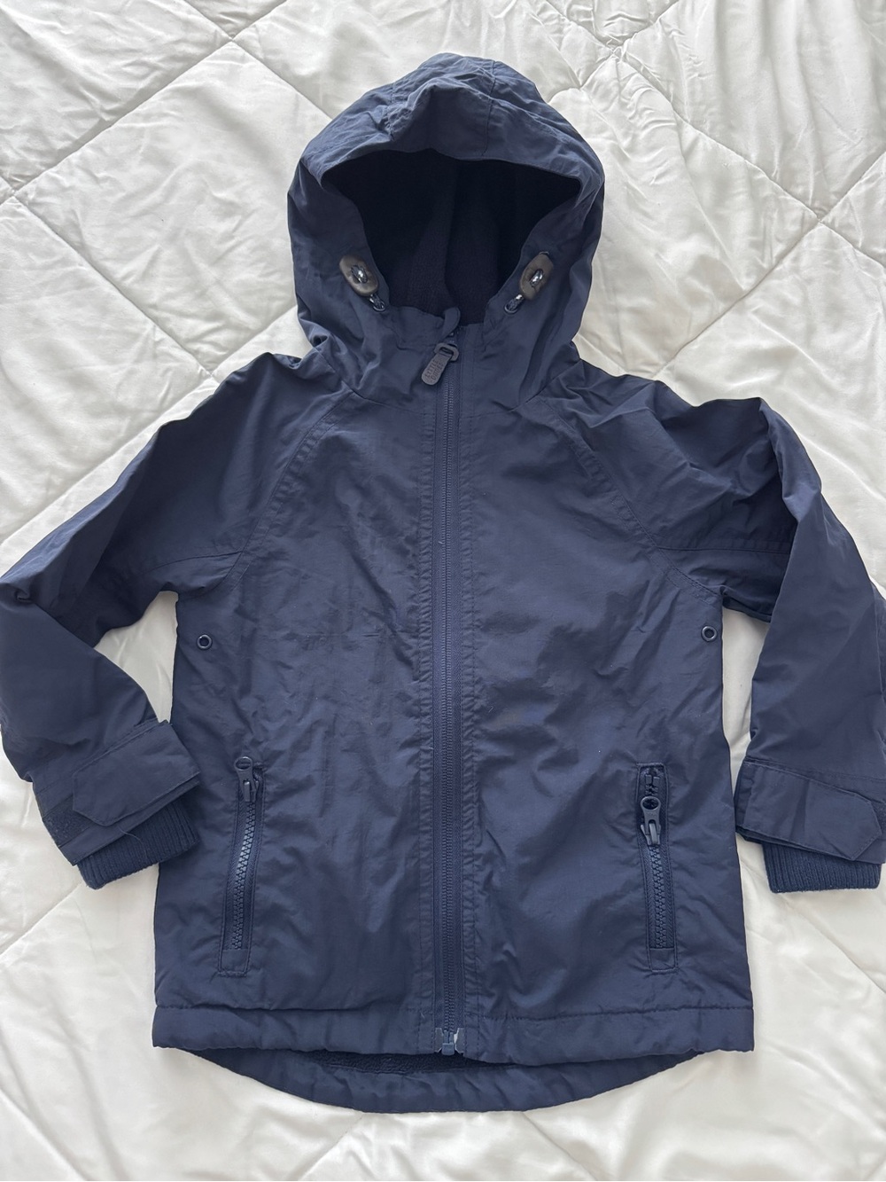 Kids Hooded Waterproof Raincoat in Navy